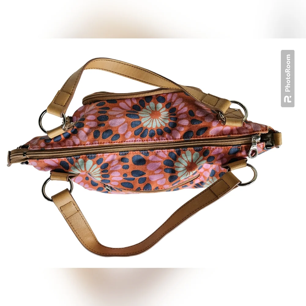 RELIC Pink Flower Power Canvas Shoulder Bag